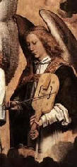 Musician Angel playing the fiddle Hans Memling c. 1480